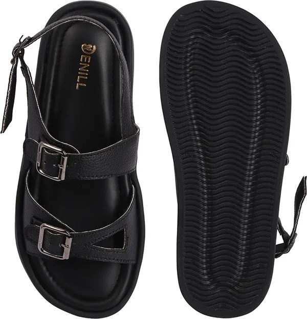Black_Synthetic_Leather_Flats_For_Women