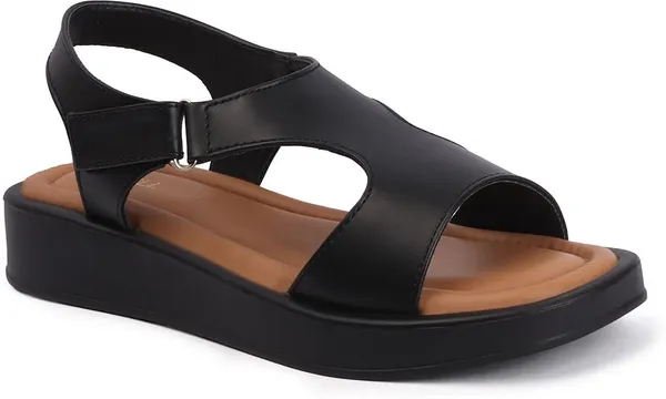 Black_Synthetic_Leather_Flats_For_Women