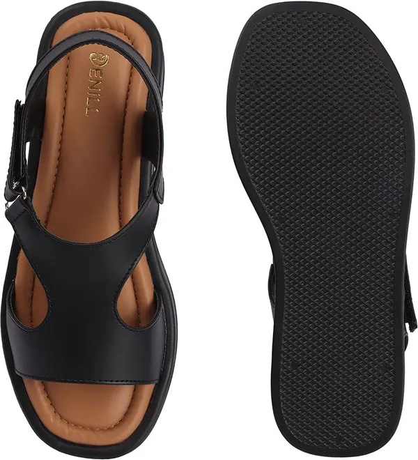 Black_Synthetic_Leather_Flats_For_Women