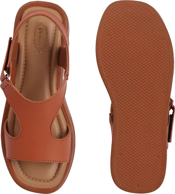 Tan_Synthetic_Leather_Flats_For_Women