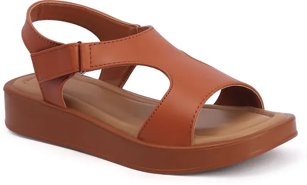 Tan_Synthetic_Leather_Flats_For_Women
