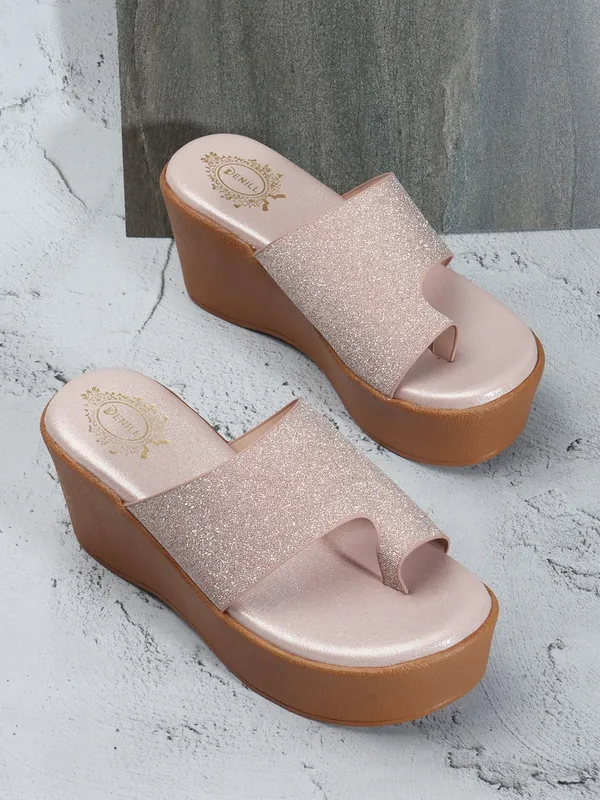 Pink_Synthetic_Wedges_For_Women