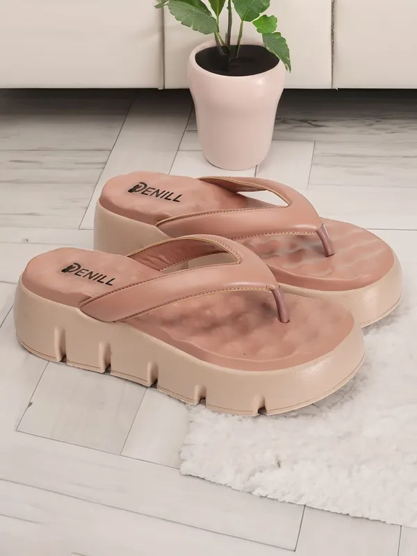 Pink_Synthetic_Leather_Wedges_For_Women
