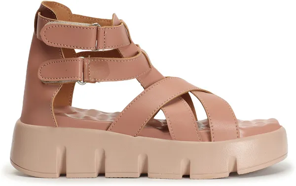 Pink_Synthetic_Leather_Wedges_For_Women