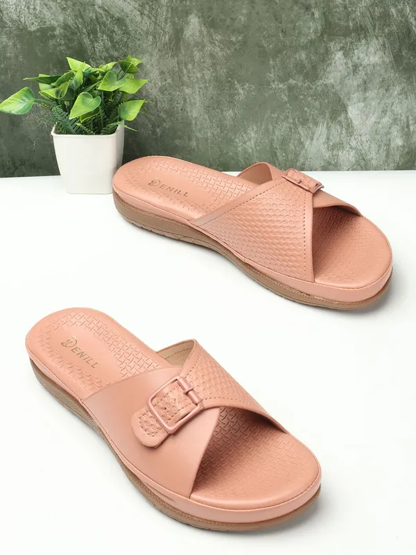 Pink_Synthetic_Leather_Wedges_For_Women