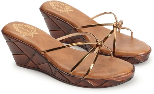 Copper_Synthetic_Leather_Wedges_For_Women