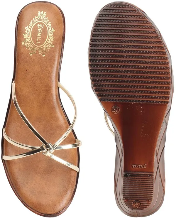 Gold_Synthetic_Leather_Wedges_For_Women