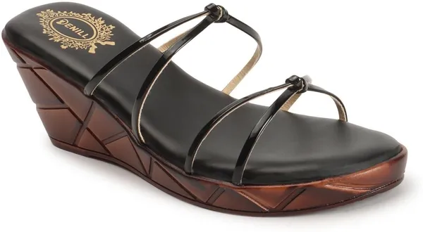 Black_Synthetic_Leather_Wedges_For_Women