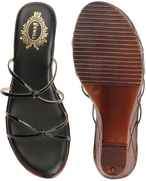 Black_Synthetic_Leather_Wedges_For_Women