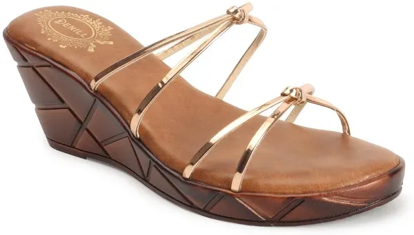Gold_Synthetic_Leather_Wedges_For_Women
