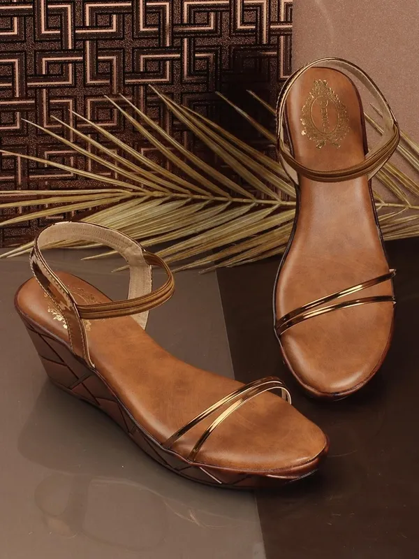Copper_Synthetic_Leather_Wedges_For_Women