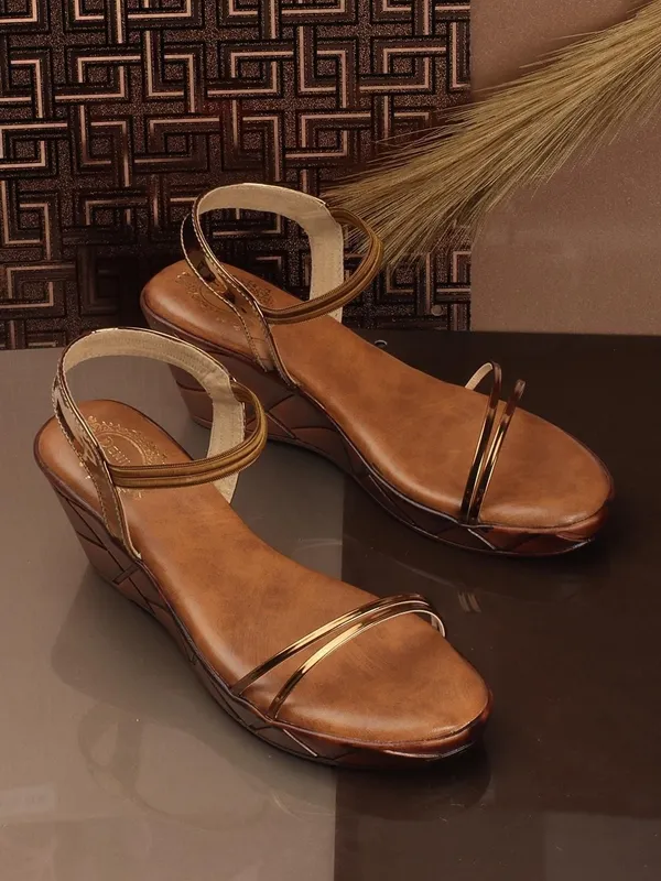 Copper_Synthetic_Leather_Wedges_For_Women