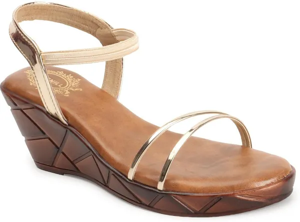 Gold_Synthetic_Leather_Wedges_For_Women