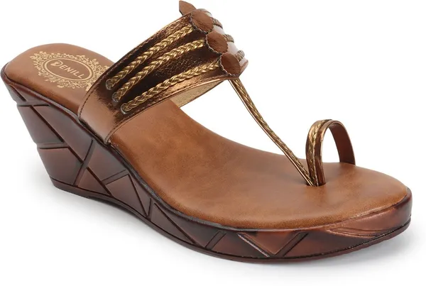Gold_Synthetic_Leather_Wedges_For_Women