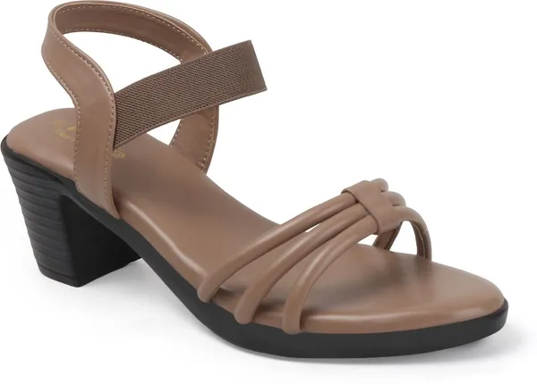 Beige_Synthetic_Leather_Heels_For_Women