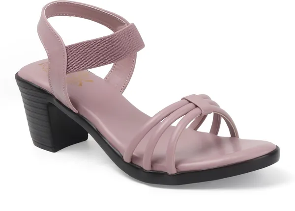 Pink_Synthetic_Leather_Heels_For_Women