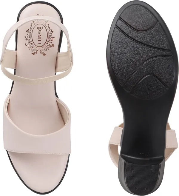 Beige_Synthetic_Leather_Heels_For_Women