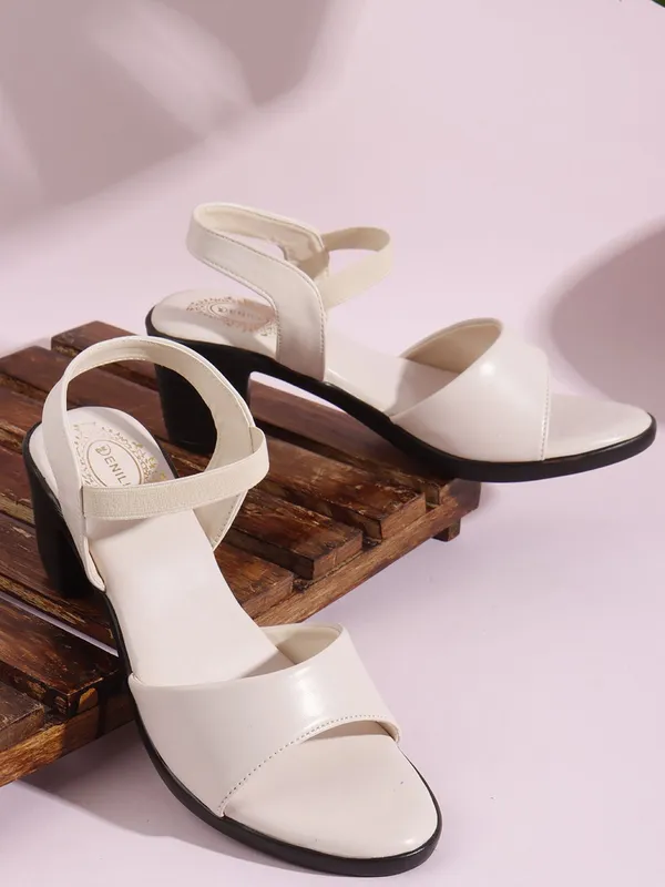 Beige_Synthetic_Leather_Heels_For_Women