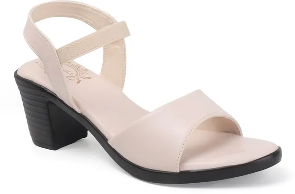 Beige_Synthetic_Leather_Heels_For_Women