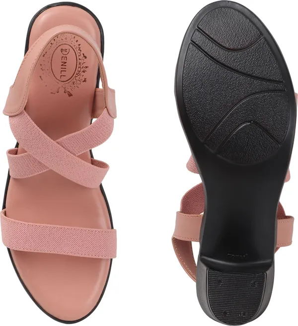 Pink_Synthetic_Leather_Heels_For_Women
