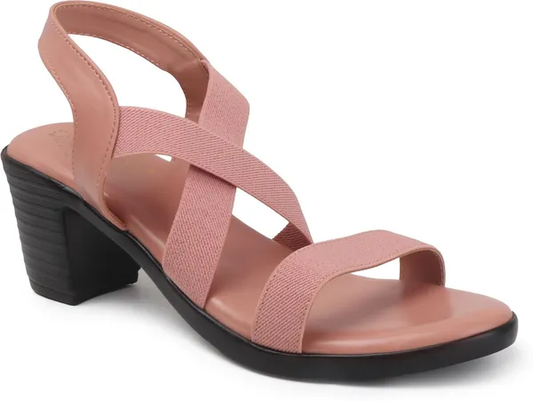 Pink_Synthetic_Leather_Heels_For_Women