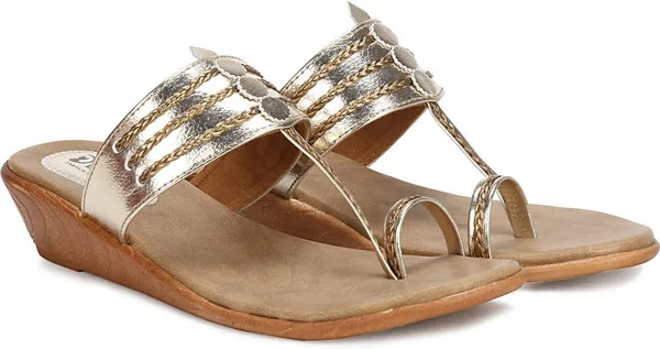 Gold_Synthetic_Leather_Wedges_For_Women