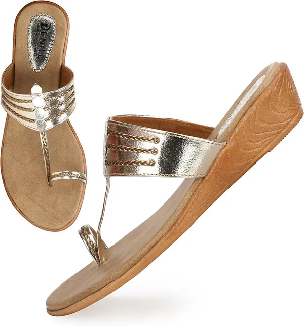 Gold_Synthetic_Leather_Wedges_For_Women
