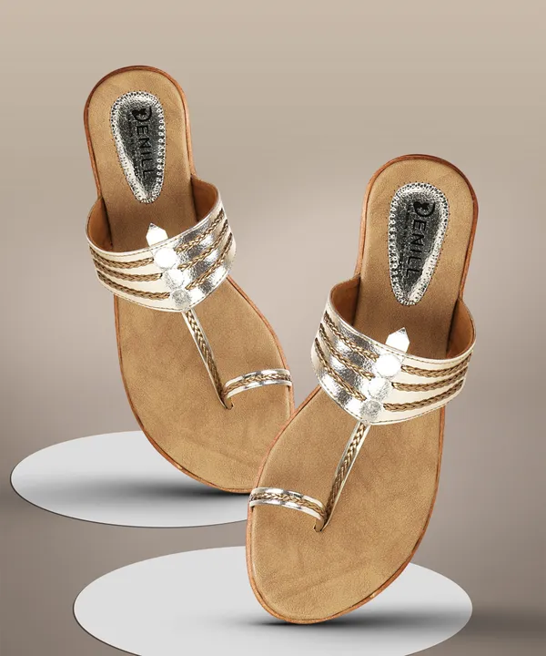 Gold_Synthetic_Leather_Wedges_For_Women