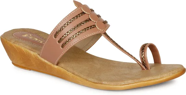 Pink_Synthetic_Leather_Wedges_For_Women