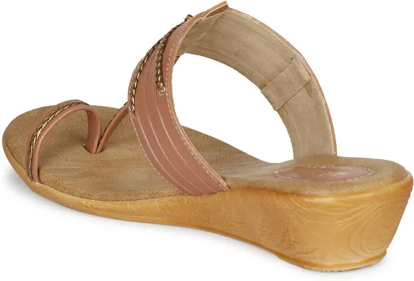 Pink_Synthetic_Leather_Wedges_For_Women