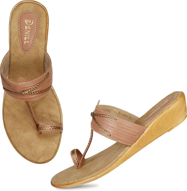Pink_Synthetic_Leather_Wedges_For_Women