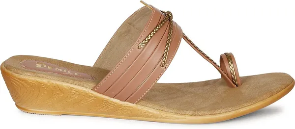 Pink_Synthetic_Leather_Wedges_For_Women