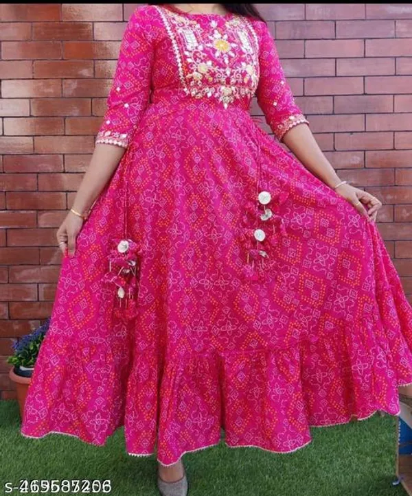 Pink_Premium_Cotton_Long_Gown_For_Women_And_Girls