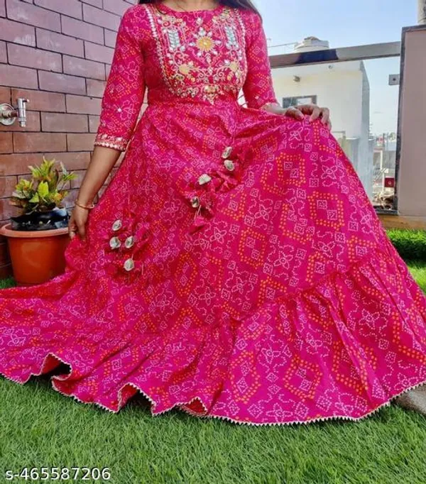 Pink_Premium_Cotton_Long_Gown_For_Women_And_Girls