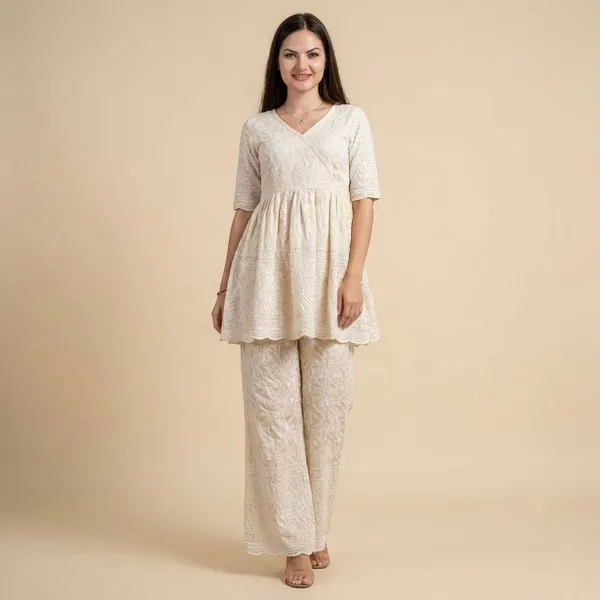 Off-White_Premium_Cotton_Chickenkari_Co_Ord_Set_For_Women_And_Girls