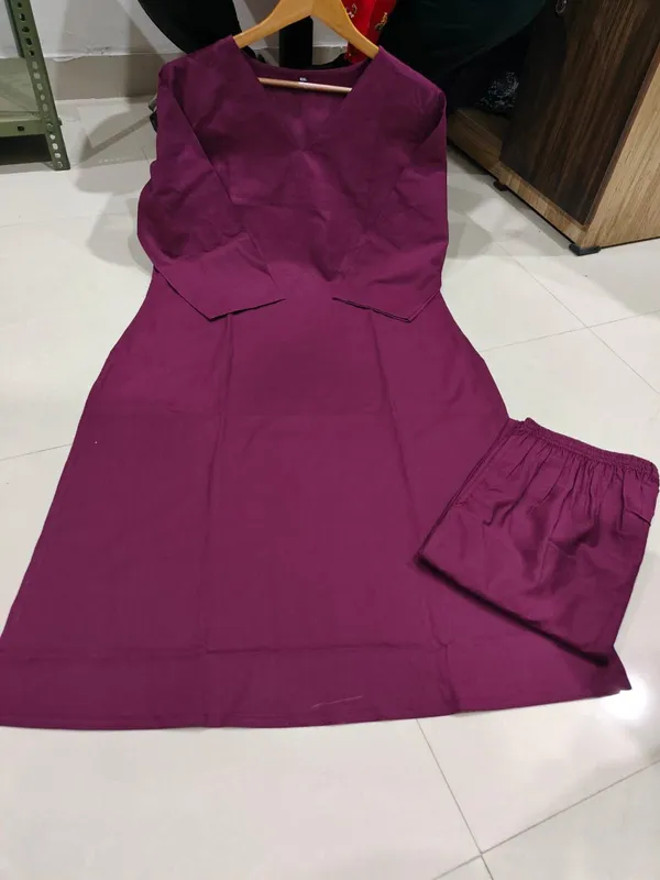 Maroon_Rayon_Co_Ord_Set_For_Women_And_Girls