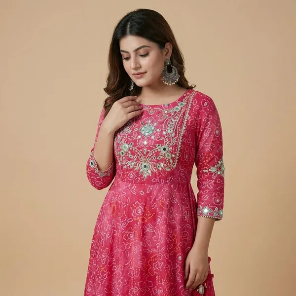 Pink_Premium_Cotton_Long_Gown_For_Women_And_Girls