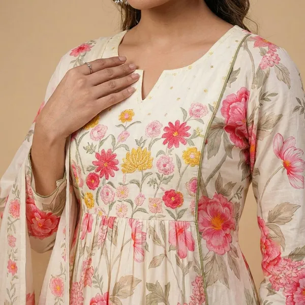 Multicolor_Premium_Cotton_Kurta_Pant_And_Dupatta_For_Women_And_Girls