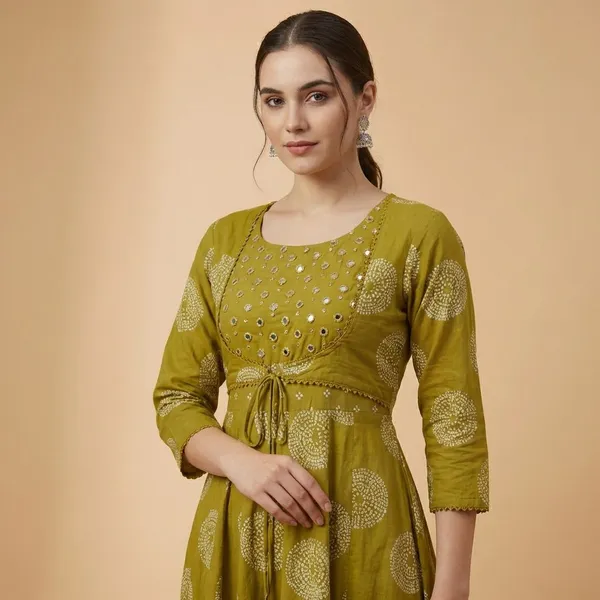 Green_Premium_Cotton_Anarkali_Kurta_Pant_And_Dupatta_For_Women_And_Girls