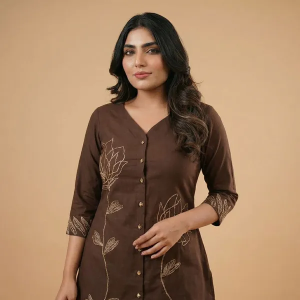 Brown_Rayon_Co_Ord_Set_For_Women_And_Girls