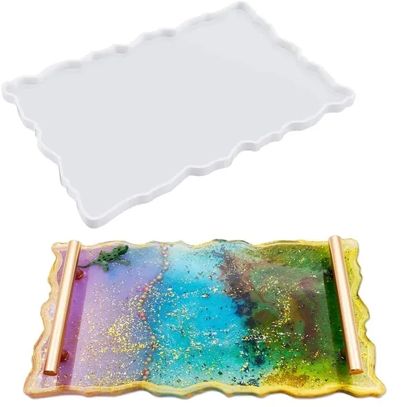 White_Silicone_Resin_Tray_Mold,Large_Irregular_Tray_Mold_Epoxy_Resin_Mold_Easy_Demold_Silicon_Coaster_Molds_For_Making_Faux_Agate_Tray,Serving_Board,Fruit_Tray,Etc.(9_X_12_Inch,_Rectangle_Tray)