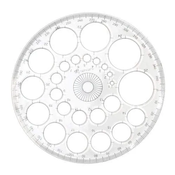 Clear_Plastic_Circle_Master_(35_Circles),_Pro_Circle_(25_Circles),_Hyperbola-_Parabola_Template,_Geometry_Template_(16_Shapes),_Drafting_Scale_Ruler_(Set_Of_4)