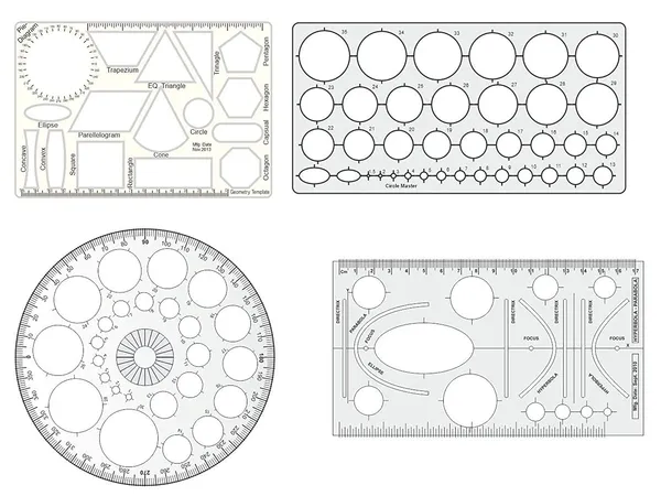 Clear_Plastic_Circle_Master_(35_Circles),_Pro_Circle_(25_Circles),_Hyperbola-_Parabola_Template,_Geometry_Template_(16_Shapes),_Drafting_Scale_Ruler_(Set_Of_4)