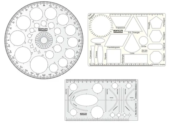 Clear_Plastic_Pro_Circle_With_25_Circles,_Hyperbola-_Parabola_Template,_Geometry_Template,_Drafting_Scale_Ruler_Very_Useful_To_Architect,_Engineering_Students,_Office_Employee_(Set_Of_3)
