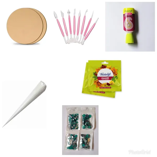 Multicolor_10_In1_Lippan_Art_&_Craft_Diy_Materials_Kit_For_Artist_._Kit_Include_8_Inch_Mdf_Board_2Pc_,Mirror_8_Pk_Different_Shapes_And_Sizes_(_Total_800Pc),Clay_Tool_8Pc_Set,_Fevicryl_Mould_It_Clay_2Pk,Ceramic_Cone_2,Fabric_Glue,_Fevicryl_Acrylic_Color_Set_Of_6_Shade_+_Golden,Silver_Acrylic_Color,Paint_Brush_2Pc,Color_Plate.