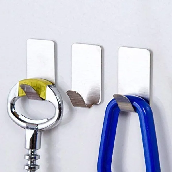 Silver_Multipurpose_Small_Rectangular_Stainless_Steel_Adhesive_Hooks_-_Load_Capacity_Upto_1_Kg_-Pack_Of_12