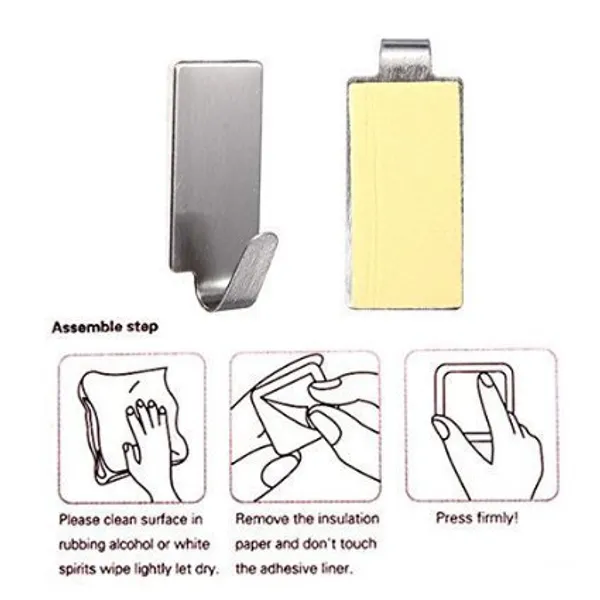 Silver_Multipurpose_Small_Rectangular_Stainless_Steel_Adhesive_Hooks_-_Load_Capacity_Upto_1_Kg_-Pack_Of_12