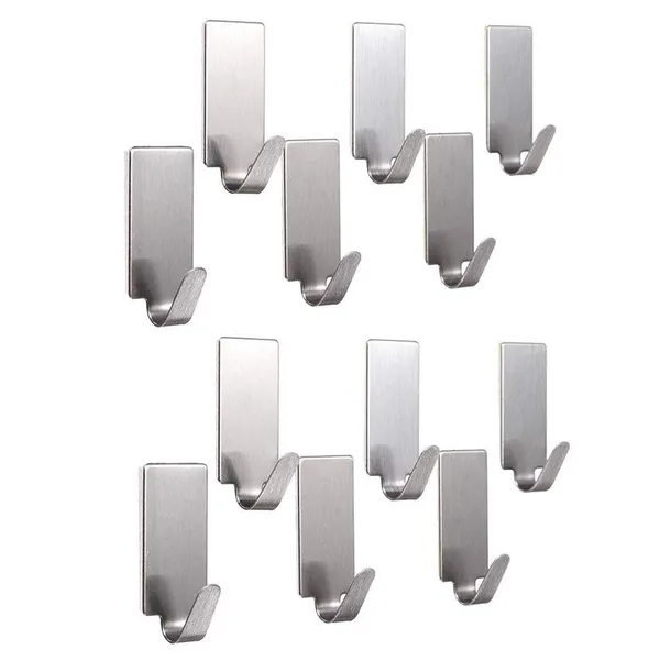 Silver_Multipurpose_Small_Rectangular_Stainless_Steel_Adhesive_Hooks_-_Load_Capacity_Upto_1_Kg_-Pack_Of_12