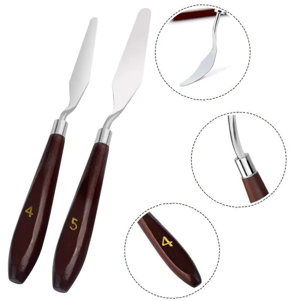 Brown_Set_Of_5_Palette_Painting_Knives_-Various_Sizes_&_Shapes,_Stainless_Steel_Scraper_Spatula_With_Polished_Brown_Handle_For_Artist_Canvas_Oil_Paint_Mixing_Colour