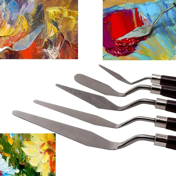 Brown_Set_Of_5_Palette_Painting_Knives_-Various_Sizes_&_Shapes,_Stainless_Steel_Scraper_Spatula_With_Polished_Brown_Handle_For_Artist_Canvas_Oil_Paint_Mixing_Colour